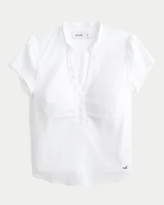 Lyhythihainen V-kaula-Henley-paita