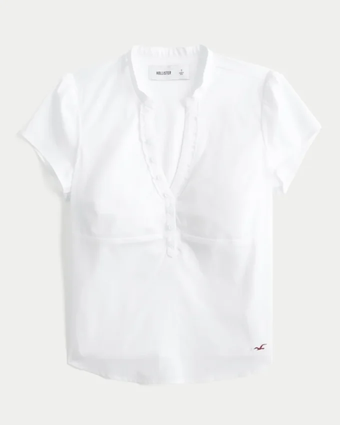Lyhythihainen V-kaula-Henley-paita Lyhythihainen V-kaula-Henley-paita