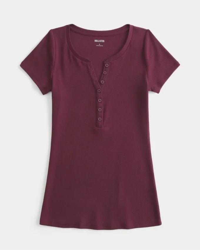 lyhythihainen Y2K-henley lyhythihainen Y2K-henley