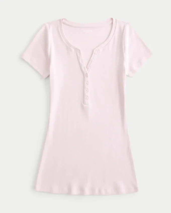 lyhythihainen Y2K-henley lyhythihainen Y2K-henley