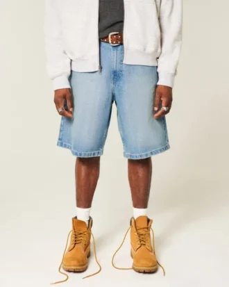 Löysät denimshortsit