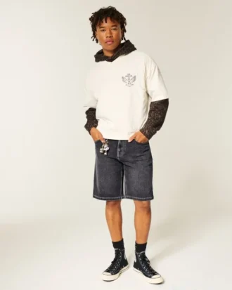 Löysät denimshortsit