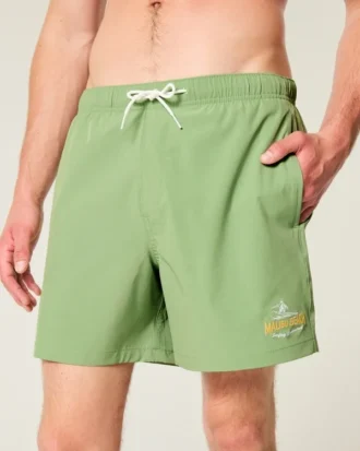Malibu Beach Graphic Mid-Thigh Volley -uimahousut