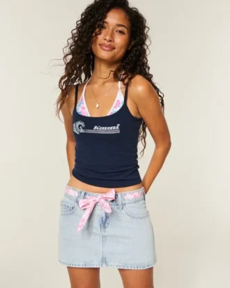 Matala vyötärö Denim-minihame