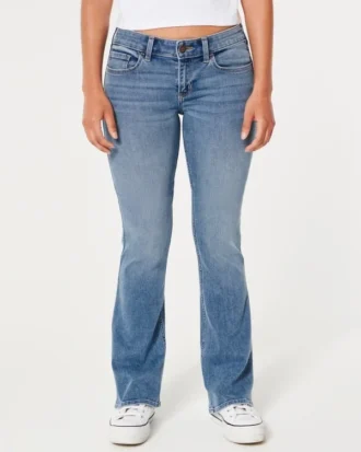 Matala vyötärö, keskipitkä pesu, bootcut-farkut Matala vyötärö, keskipitkä pesu, bootcut-farkut