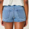 Matala vyötärö, keskipitkä pesu, denim-shortit Matala vyötärö, keskipitkä pesu, denim-shortit