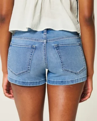 Matala vyötärö, keskipitkä pesu, denim-shortit