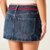 Matala vyötärö, solmittava denim-minihame Matala vyötärö, solmittava denim-minihame