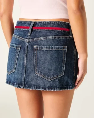Matala vyötärö, solmittava denim-minihame