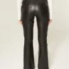Matala vyötärö, tekonahkaiset bootcut-housut