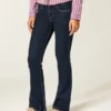 Matala vyötärö, tumma pesu, bootcut-malliset farkut