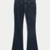 Matala vyötärö, tumma pesu, bootcut-malliset farkut Matala vyötärö, tumma pesu, bootcut-malliset farkut