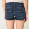 Matala vyötärö, tumma pesu, denim-shortit Matala vyötärö, tumma pesu, denim-shortit