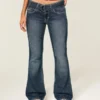 Matala vyötärö, tumma pesu, vyötärönauha, bootcut-malliset farkut Matala vyötärö, tumma pesu, vyötärönauha, bootcut-malliset farkut