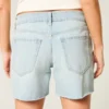 Matala vyötärö, vaalea pesu, löysät denimshortsit 5″ Matala vyötärö, vaalea pesu, löysät denimshortsit 5″