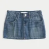 Matala vyötäröinen brodeerattu denim-minihame Matala vyötäröinen brodeerattu denim-minihame