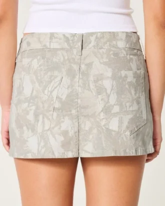 Matala vyötäröinen camo-twill-minihame