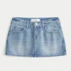 Matala vyötäröinen denim-minihame Matala vyötäröinen denim-minihame