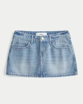 Matala vyötäröinen denim-minihame