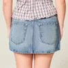 Matala vyötäröinen denim-minihame