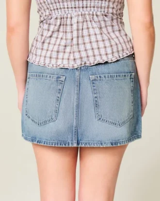 Matala vyötäröinen denim-minihame