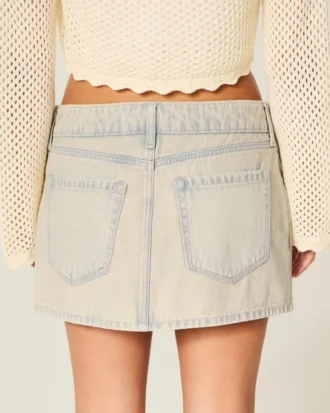 Matala vyötäröinen denim-minihame