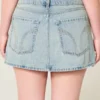 Matala vyötäröinen denim-minihame Matala vyötäröinen denim-minihame
