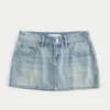 Matala vyötäröinen denim-minihame Matala vyötäröinen denim-minihame