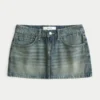 Matala vyötäröinen denim-minihame
