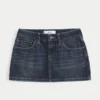 Matala vyötäröinen denim-minihame Matala vyötäröinen denim-minihame