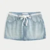 Matala vyötäröinen pitsinen denim-minihame