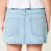 Matala vyötäröinen rautatieviivainen denim-minihame Matala vyötäröinen rautatieviivainen denim-minihame