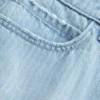 Matala vyötäröinen rautatieviivainen denim-minihame Matala vyötäröinen rautatieviivainen denim-minihame