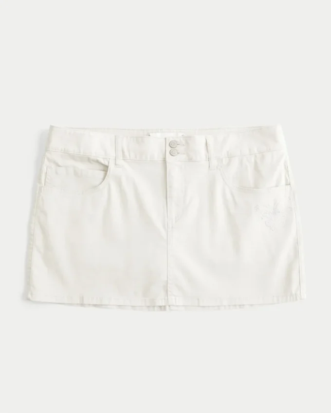 Matala vyötäröinen Shine Butterfly Twill Mini Skort Matala vyötäröinen Shine Butterfly Twill Mini Skort