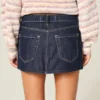 Matala vyötäröinen tumma denim-minihame Matala vyötäröinen tumma denim-minihame