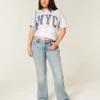 Matala vyötäröinen vaalea bootcut-farkku Matala vyötäröinen vaalea bootcut-farkku