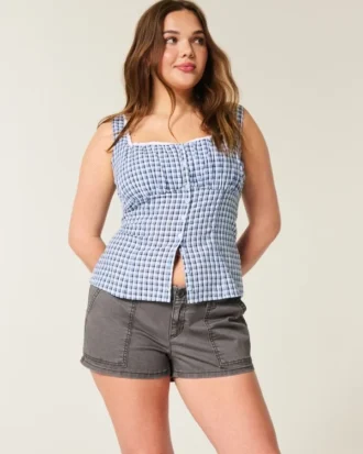 Matala vyötäröiset twill-shortsit