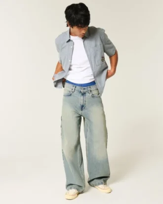 Medium Wash Super Baggy Painter -farkut