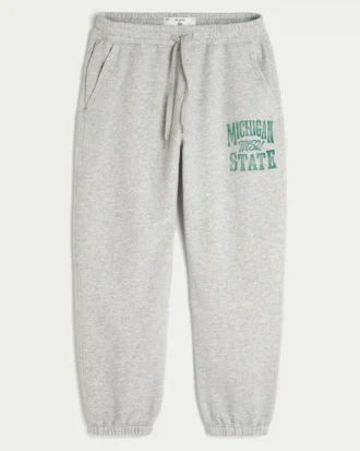 Michigan State University Spartans -grafiikka, väljät fleece-jogginghousut