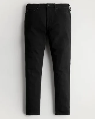 Mustat haalistumattomat urheilulliset skinny-farkut