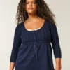 Neulottu babydoll-villapaita Neulottu babydoll-villapaita