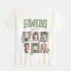 Oversized Off-the-Shoulder Stranger Things -grafiikkapaita Oversized Off-the-Shoulder Stranger Things -grafiikkapaita
