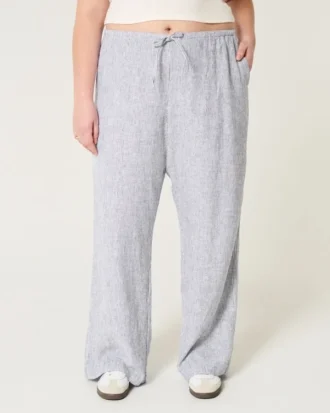 Pellavaseoset vetoketjulliset baggy-housut