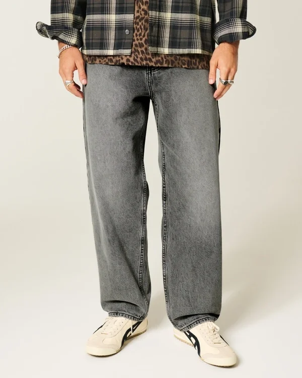 Pesty harmaa skater-malliset baggy-farkut Pesty harmaa skater-malliset baggy-farkut