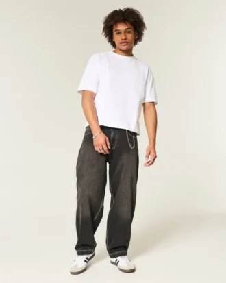 Pesty musta brodeerattu käärme Skater Baggy -farkut