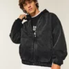Pesty musta denim-skater-takki