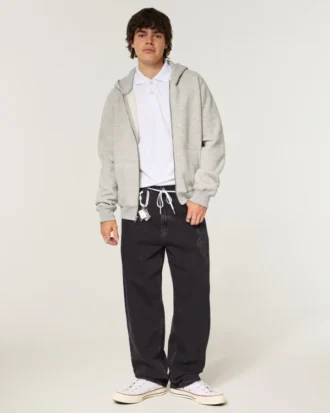 Pesty musta Dragon-grafiikka Skater Baggy Jeans