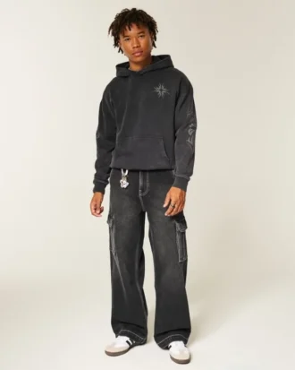 Pesty musta superbaggy-cargohousut
