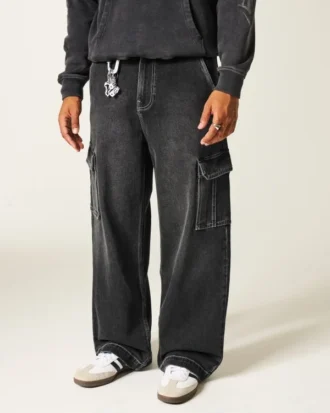 Pesty musta superbaggy-cargohousut