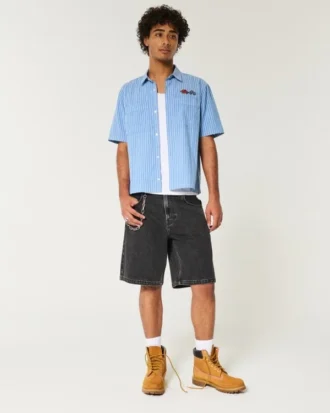 Pesty mustat baggy-farkkushortsit